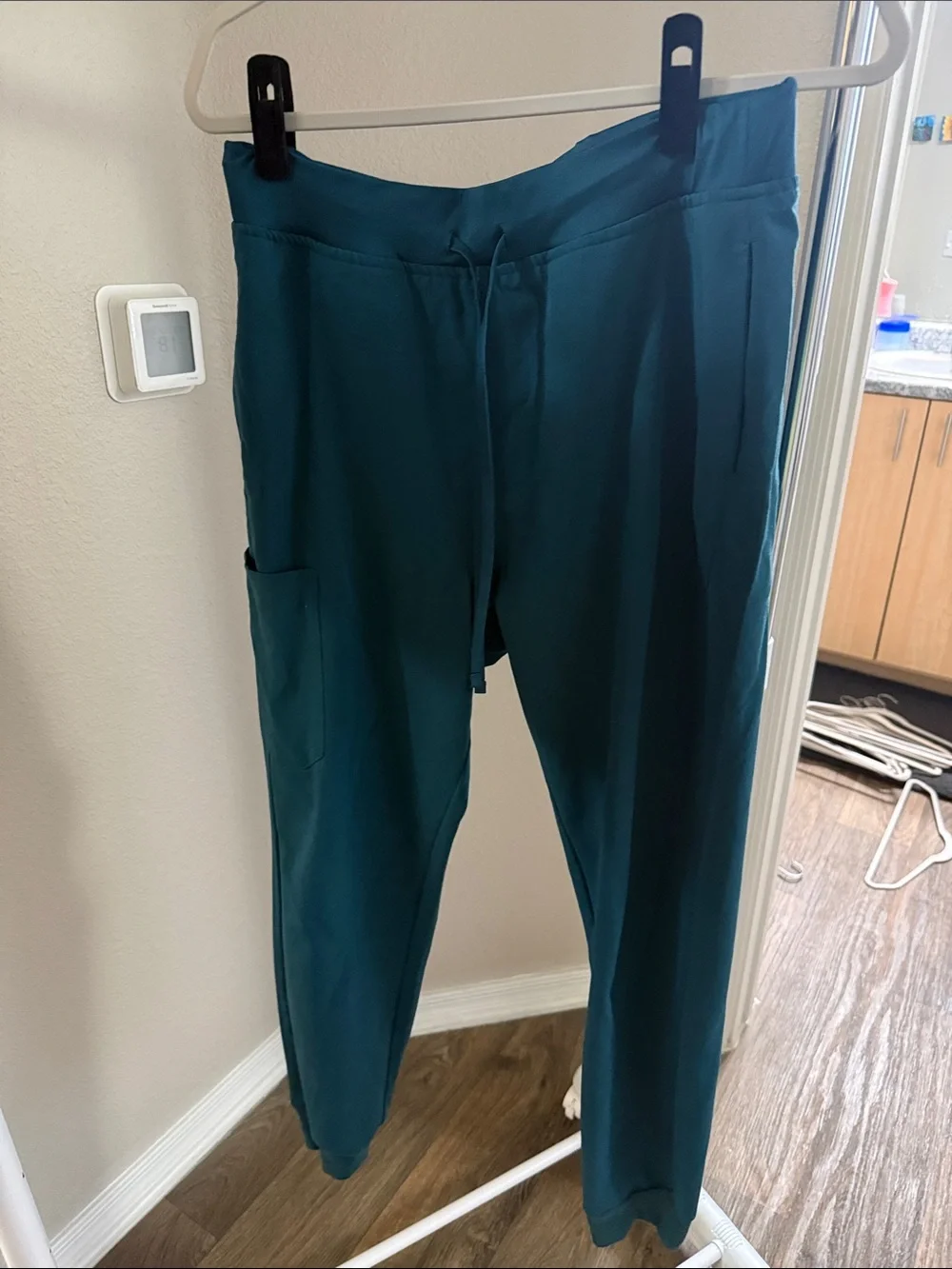 Mandala Caribbean blue Medical Scrub Top & Jogger Set